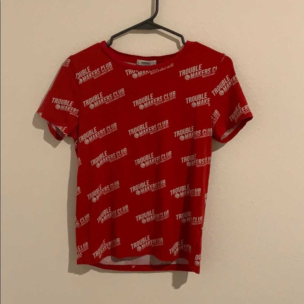 red trouble makers shirt